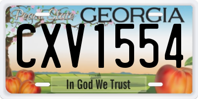 GA license plate CXV1554