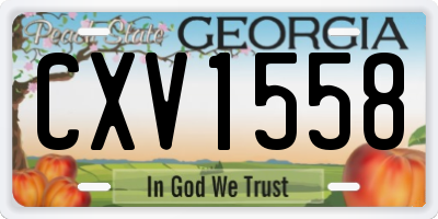 GA license plate CXV1558