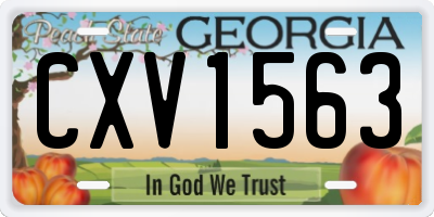 GA license plate CXV1563