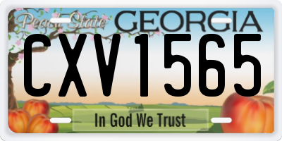 GA license plate CXV1565