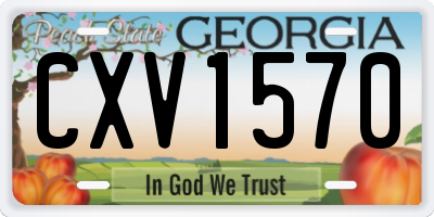 GA license plate CXV1570