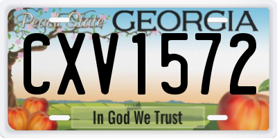 GA license plate CXV1572