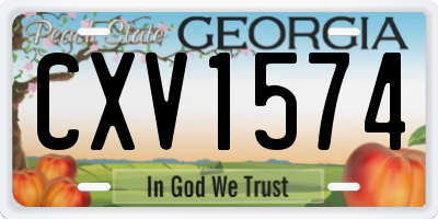 GA license plate CXV1574