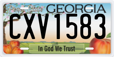 GA license plate CXV1583