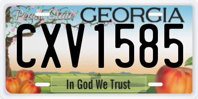 GA license plate CXV1585