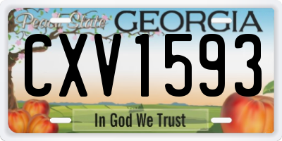 GA license plate CXV1593