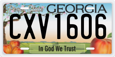 GA license plate CXV1606