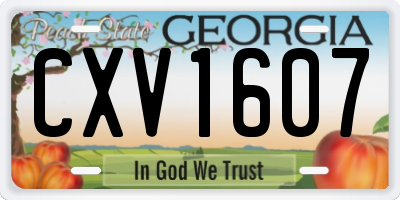 GA license plate CXV1607