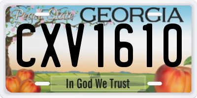GA license plate CXV1610