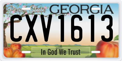 GA license plate CXV1613