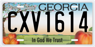 GA license plate CXV1614