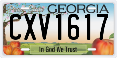 GA license plate CXV1617