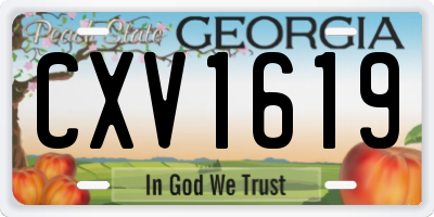 GA license plate CXV1619