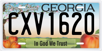GA license plate CXV1620