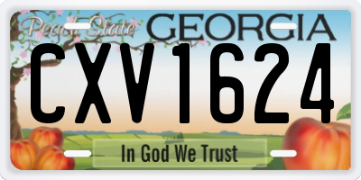 GA license plate CXV1624