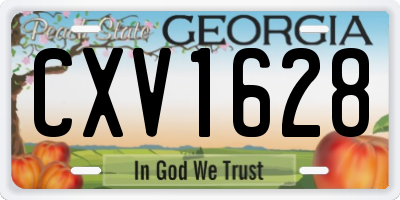 GA license plate CXV1628
