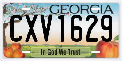 GA license plate CXV1629