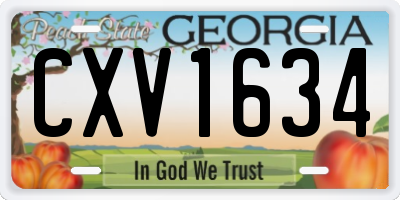 GA license plate CXV1634
