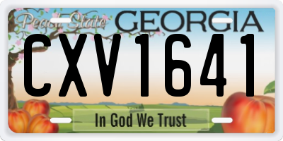 GA license plate CXV1641