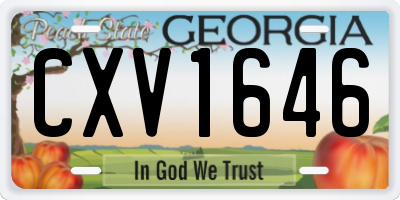 GA license plate CXV1646