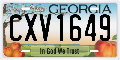 GA license plate CXV1649