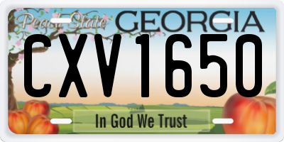 GA license plate CXV1650