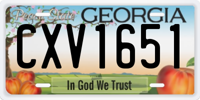 GA license plate CXV1651