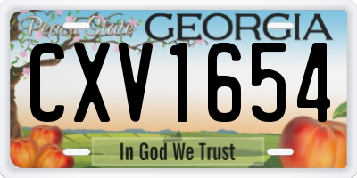 GA license plate CXV1654