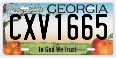 GA license plate CXV1665