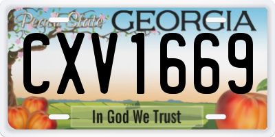 GA license plate CXV1669