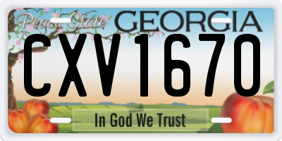 GA license plate CXV1670