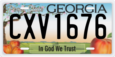 GA license plate CXV1676