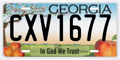 GA license plate CXV1677