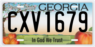 GA license plate CXV1679