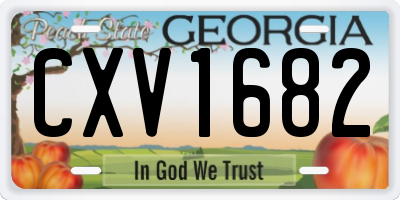 GA license plate CXV1682