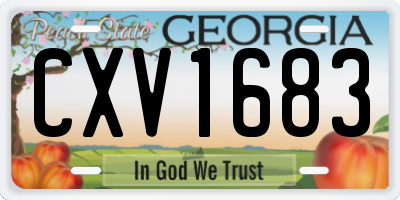 GA license plate CXV1683