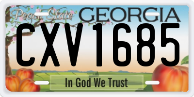GA license plate CXV1685