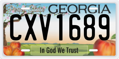 GA license plate CXV1689