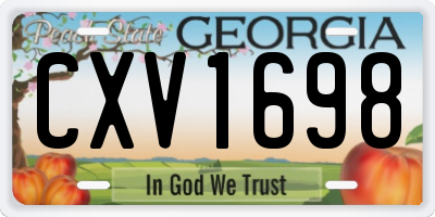 GA license plate CXV1698