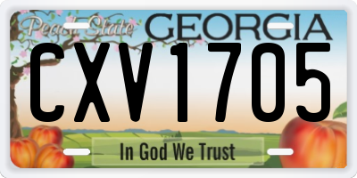 GA license plate CXV1705