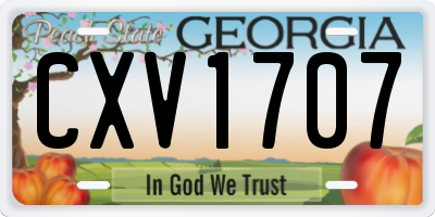 GA license plate CXV1707