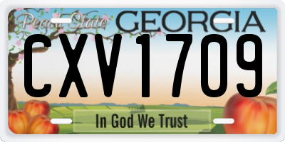 GA license plate CXV1709