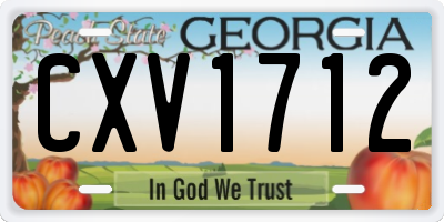 GA license plate CXV1712