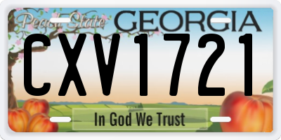 GA license plate CXV1721