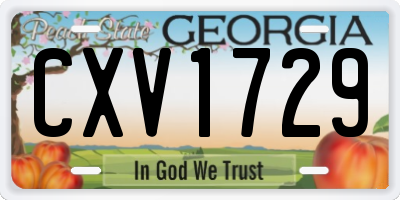 GA license plate CXV1729