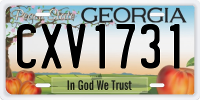 GA license plate CXV1731