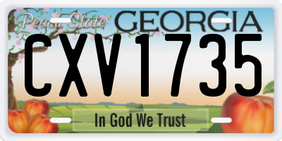 GA license plate CXV1735