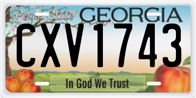 GA license plate CXV1743