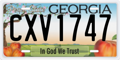 GA license plate CXV1747