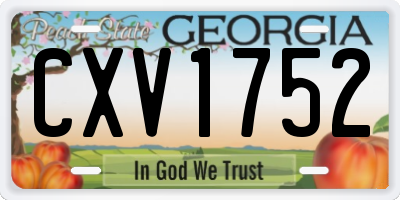 GA license plate CXV1752